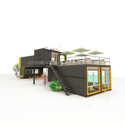 Buitenrestaurant Cafe Bar Containerhuis 40ft Moderne ontwerp met gegalvaniseerde stalen vierkantbuizen