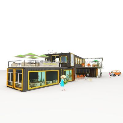 Buitenrestaurant Cafe Bar Containerhuis 40ft Moderne ontwerp met gegalvaniseerde stalen vierkantbuizen