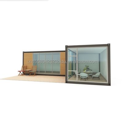 Stalen frame gegalvaniseerd stalen buiging 180g eenvoudige prefab log hutten houten kleine huis draagbare hutten met 20ft of 40ft grootte