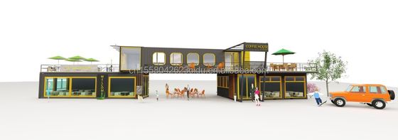 Buitenrestaurant Cafe Bar Containerhuis 40ft Moderne ontwerp met gegalvaniseerde stalen vierkantbuizen