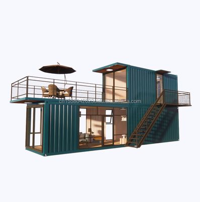 Supermarkt Verzending Klaargemaakte prefab projecten Container koffiewinkel met log design