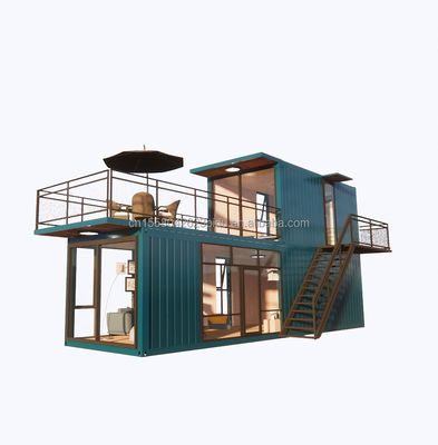 Supermarkt Verzending Klaargemaakte prefab projecten Container koffiewinkel met log design