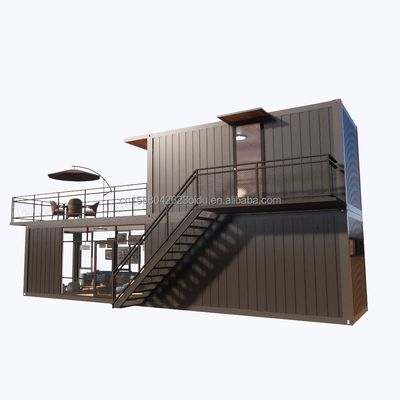 Supermarkt Verzending Klaargemaakte prefab projecten Container koffiewinkel met log design