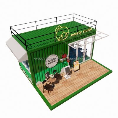50/75/100mm Wave Sandwich Panel Muur 20ft Draagbare Container Kledingwinkel Prefab Mobile Store Pop Up Retail Store