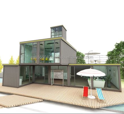 Gegalvaniseerde stalen vierkante buizen De fundering van de fijne moderne stijl slaapkamer Loft House Container Prefab Beach Hotel Villa