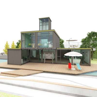Gegalvaniseerde stalen vierkante buizen De fundering van de fijne moderne stijl slaapkamer Loft House Container Prefab Beach Hotel Villa
