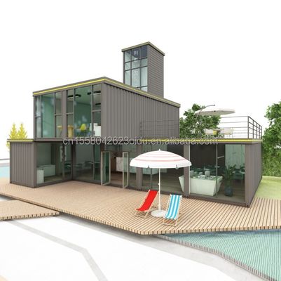 Gegalvaniseerde stalen vierkante buizen De fundering van de fijne moderne stijl slaapkamer Loft House Container Prefab Beach Hotel Villa