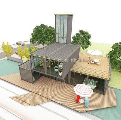 Gegalvaniseerde stalen vierkante buizen De fundering van de fijne moderne stijl slaapkamer Loft House Container Prefab Beach Hotel Villa