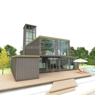 Gegalvaniseerde stalen vierkante buizen De fundering van de fijne moderne stijl slaapkamer Loft House Container Prefab Beach Hotel Villa