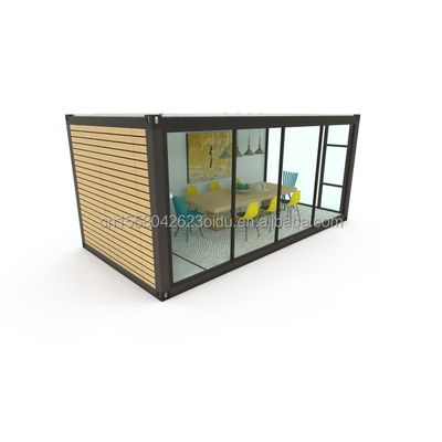 Mobiele en draagbare prefab pakhuis 20ft Container kantoor met 50/75/100mm Wave Sandwich Panel muur