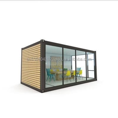 Mobiele en draagbare prefab pakhuis 20ft Container kantoor met 50/75/100mm Wave Sandwich Panel muur