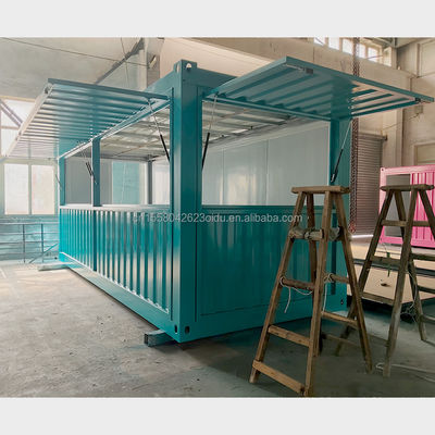 Aluminiumlegering Venstercontainer Koffiekast 10ft 20ft Fast Food Mini Pop-up Shop met muur 50/75/100mm Wave Sandwich Panel