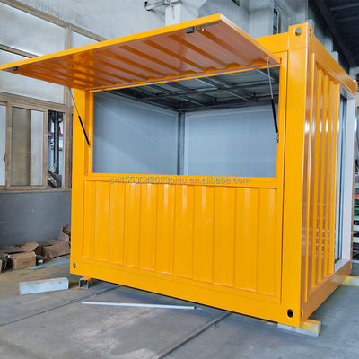 Aluminiumlegering Venstercontainer Koffiekast 10ft 20ft Fast Food Mini Pop-up Shop met muur 50/75/100mm Wave Sandwich Panel