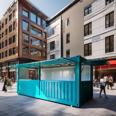 Gegalvaniseerde stalen vierkante buizen Hoofdstructuur Containerhuizen voor hele verzamelen 20ft 40ft Prefab koffiewinkel