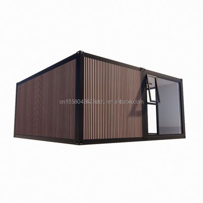 Flat Top Container Prefabricatie Studio Imitatie Hout PVC Muurpaneel voor betaalbare gezinswoning in 20ft of 40ft maten