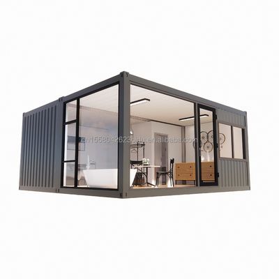 Goedkope 20ft of 40ft Draagbare licht staal platte dakcontainer prefab studio huis met aangepaste kleur