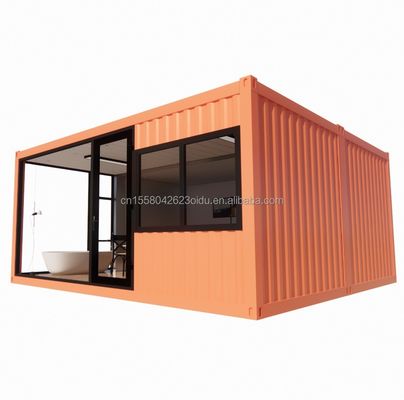 Goedkope 20ft of 40ft Draagbare licht staal platte dakcontainer prefab studio huis met aangepaste kleur