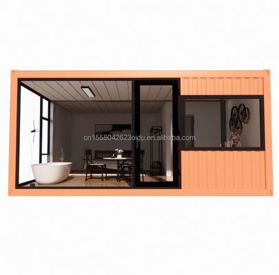 Goedkope 20ft of 40ft Draagbare licht staal platte dakcontainer prefab studio huis met aangepaste kleur
