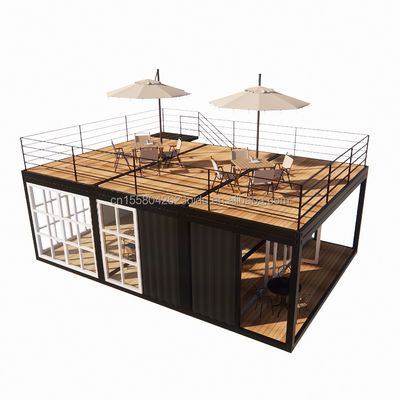Customized Color Container Bar Coffee Shop met Chinese design stijl en 20 voet prefab Container