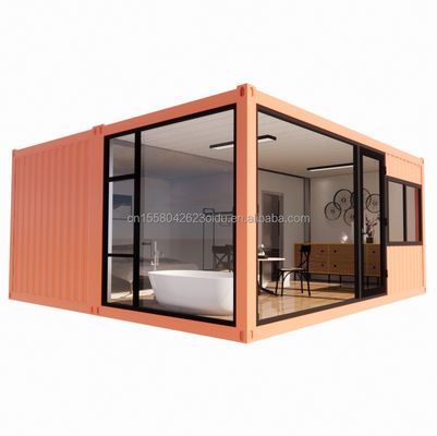 Goedkope 20ft of 40ft Draagbare licht staal platte dakcontainer prefab studio huis met aangepaste kleur