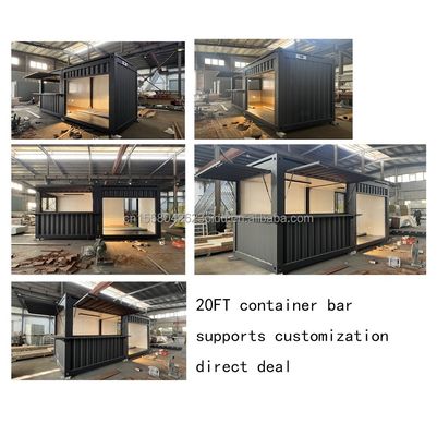 20ft Mini Pop-up Shop Container voor Fast-Food Restaurant Convenience Store Kiosk en Huis gegalvaniseerd stalen buigen 180g