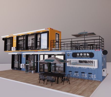 Gegalvaniseerde stalen buigcontainer ontwerp koffiebar huis mobiele winkel container restaurant