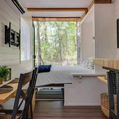 Gegalvaniseerd stalen buiging 40ft draagbaar houten container huis met 2 slaapkamers en 1 woonkamer
