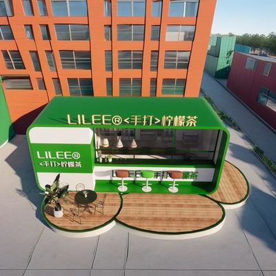 2024 Ontwerp Buitenuitbreidbaar Modulair 20ft/40ft Staal Container Kiosk Draagbare Cafe Bar met apparatuur