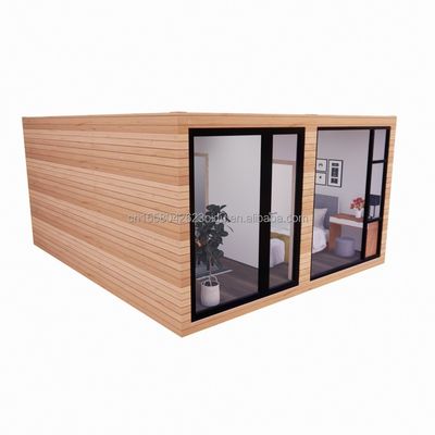 Geprefabriceerd Houten Glas Zonnelamp Huis Container Huis met aangepaste kleur en muur 50/75/100mm Wave Sandwich Panel