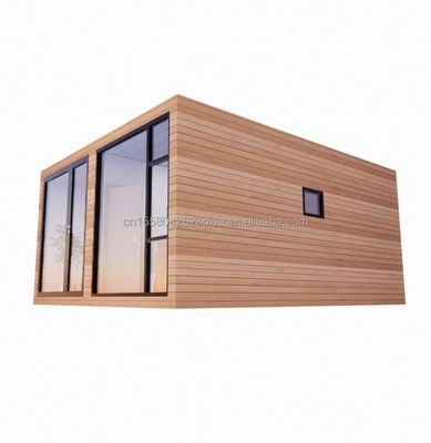 Geprefabriceerd Houten Glas Zonnelamp Huis Container Huis met aangepaste kleur en muur 50/75/100mm Wave Sandwich Panel