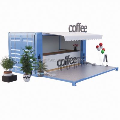 50/75/100mm Wave Sandwich Panel Muur Luxe 20ft Opvouwbaar Containerhuis voor Coffeeshop/Container Cafe/Container Bar
