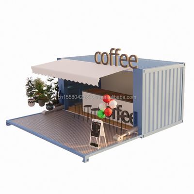 50/75/100mm Wave Sandwich Panel Muur Luxe 20ft Opvouwbaar Containerhuis voor Coffeeshop/Container Cafe/Container Bar
