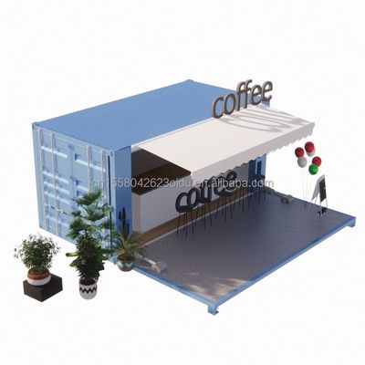 50/75/100mm Wave Sandwich Panel Muur Luxe 20ft Opvouwbaar Containerhuis voor Coffeeshop/Container Cafe/Container Bar