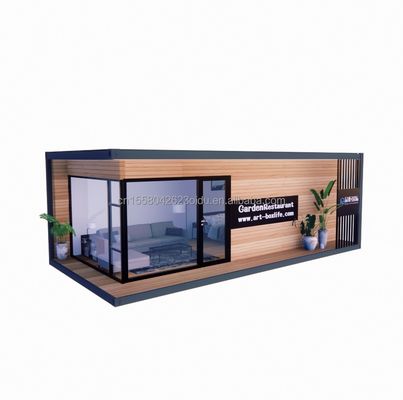 Containerhuis Prefabricated Casas Houten glas Zonnekamer Huis met gegalvaniseerde stalen vierkantbuizen