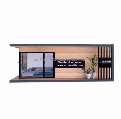 Containerhuis Prefabricated Casas Houten glas Zonnekamer Huis met gegalvaniseerde stalen vierkantbuizen
