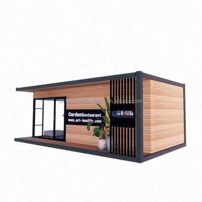 Containerhuis Prefabricated Casas Houten glas Zonnekamer Huis met gegalvaniseerde stalen vierkantbuizen