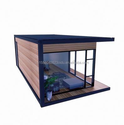 Containerhuis Prefabricated Casas Houten glas Zonnekamer Huis met gegalvaniseerde stalen vierkantbuizen