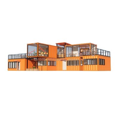 Prefab modulair 3 slaapkamer huis gegalvaniseerd stalen vierkant buizen 20ft of 40ft Klaargemaakte kleine hut set