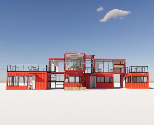 Prefab modulair 3 slaapkamer huis gegalvaniseerd stalen vierkant buizen 20ft of 40ft Klaargemaakte kleine hut set