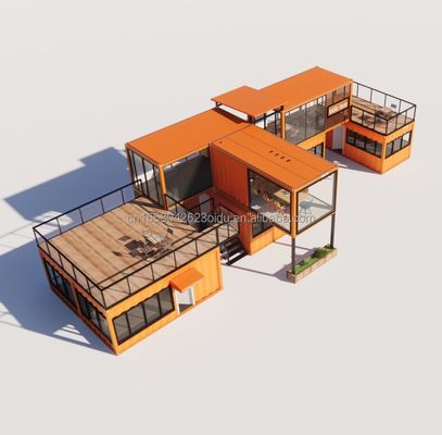 Prefab modulair 3 slaapkamer huis gegalvaniseerd stalen vierkant buizen 20ft of 40ft Klaargemaakte kleine hut set