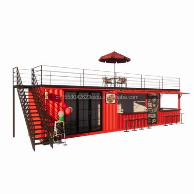 Moderne luxe 20ft 10ft Mini Cafe Bar Restaurant Huis Container Koffieshop Prefabriceerd stalen interieurontwerp voor winkelcentrum