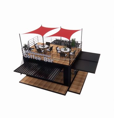 Verplaatsbare platte staalcontainer van 10 voet mobiele winkel voor winkelcentra koffiewinkels pop-up café bar in gegalvaniseerd staal