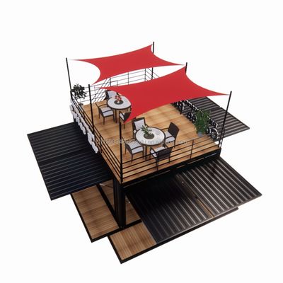 Verplaatsbare platte staalcontainer van 10 voet mobiele winkel voor winkelcentra koffiewinkels pop-up café bar in gegalvaniseerd staal