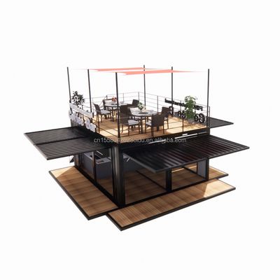 Verplaatsbare platte staalcontainer van 10 voet mobiele winkel voor winkelcentra koffiewinkels pop-up café bar in gegalvaniseerd staal