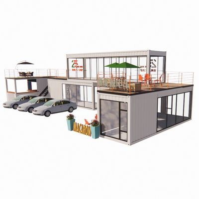 40ft mobiele bar restaurant container hotel staal container opslag prefab gebouw met gegalvaniseerd staal frame en buiging