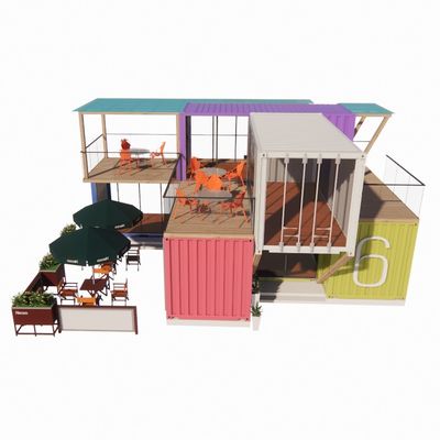 Gemakkelijke montage en demontage 20ft/40ft Modulaire prefab opslag Verzending Container Huizen Bar met aluminium allooi ramen
