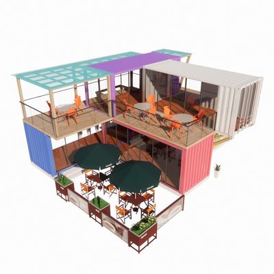 Gemakkelijke montage en demontage 20ft/40ft Modulaire prefab opslag Verzending Container Huizen Bar met aluminium allooi ramen