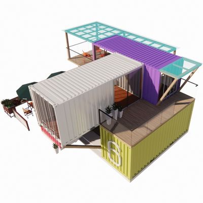 Gemakkelijke montage en demontage 20ft/40ft Modulaire prefab opslag Verzending Container Huizen Bar met aluminium allooi ramen