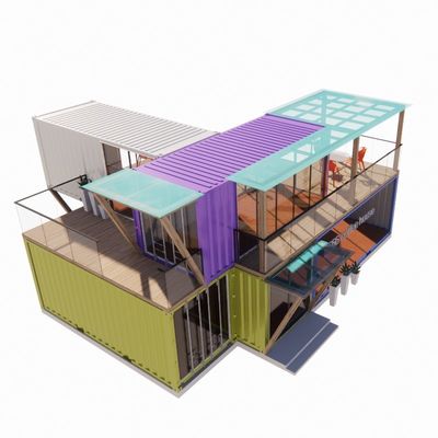 Gemakkelijke montage en demontage 20ft/40ft Modulaire prefab opslag Verzending Container Huizen Bar met aluminium allooi ramen