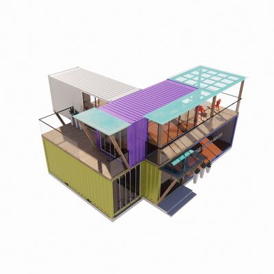 Gemakkelijke montage en demontage 20ft/40ft Modulaire prefab opslag Verzending Container Huizen Bar met aluminium allooi ramen